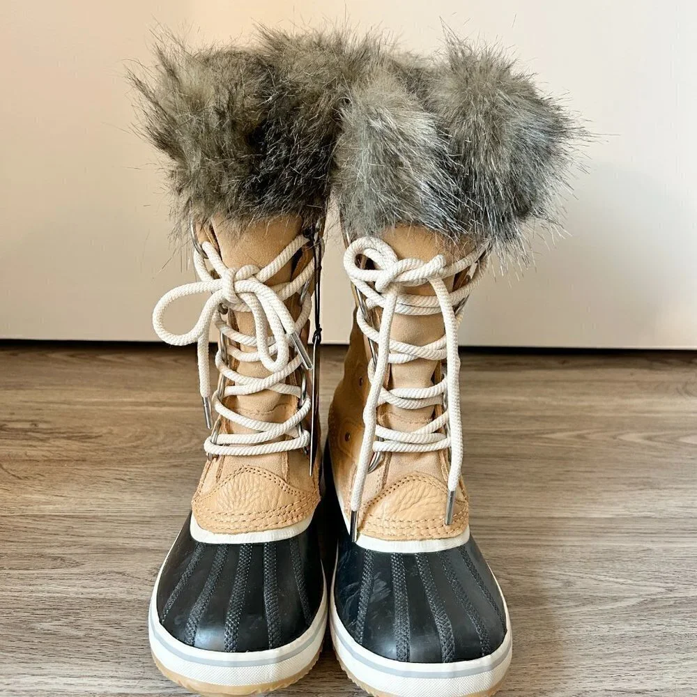 Sorel Women's Joan of Arctic Faux Fur Waterproof Snow Boot in Honest Beige NWT